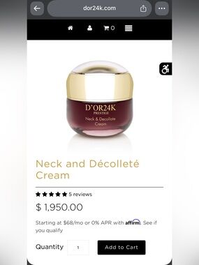 D’OR24K Prestige Endless Beauty Neck & Décolleté Cream 1.7fl Oz.  New In Box